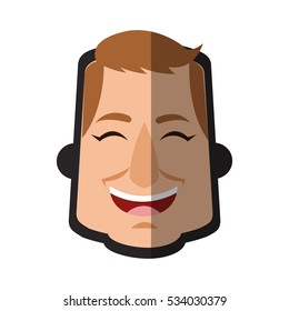 Isolated astronaut face cartoon design