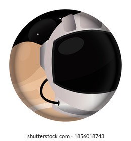 Isolated Astronaut helmet space logo icon - Vector