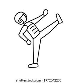 Isolated athlete character icon practicing judo