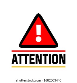 Isolated Attention Sign Text On Red Stock Vector (Royalty Free ...