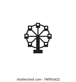 Isolated Attraction Icon Symbol On Clean Background. Vector Ferris Wheel Element In Trendy Style.