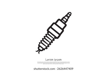 Isolated audio connector with a distinctive shape on transparent background. This black outline icon provides a clear and concise visual.