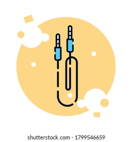 Isolated audio plug cables icon - Vector illustration