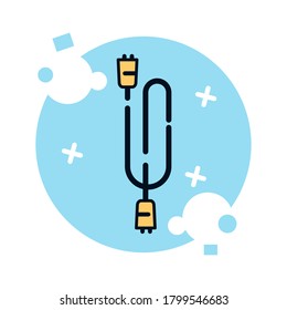 Icono de cables de conexión de audio aislados - Ilustración vectorial