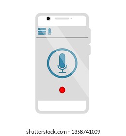 Isolated audio recording mobile app. Vector illustration design