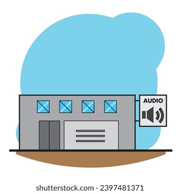 Isolated audio store building icon Vector illustration