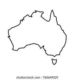 Isolated Australian map on a white background, Vector illustration