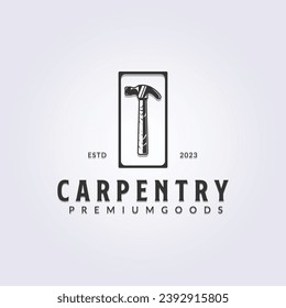 isolated authentic hammer logo vector illustration design, carpentry icon symbol design