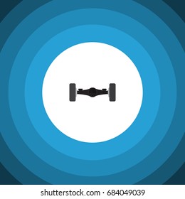 Isolated Automobile Axis Flat Icon. Suspension Vector Element Can Be Used For Automobile, Axis, Suspension Design Concept.
