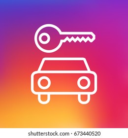Isolated Automobile Outline Symbol On Clean Background. Vector Car Rent  Element In Trendy Style.
