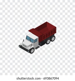 Isolated Autotruck Isometric. Freight  Vector Element Can Be Used For Freight, Car, Truck Design Concept.