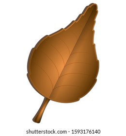 Isolated autumn leaf on a white bakcground - Vector