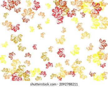 Isolated autumn leaves.  Vector paper illustration.  Stylish tree foliage vector october seasonal background.