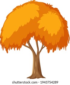Isolated autumn tree on white background illustration