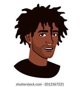 Isolated avatar of an afro american man Vector illustration