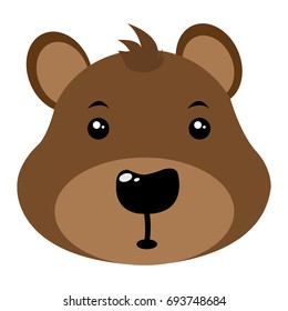 Isolated avatar of bear on a white background, vector illustration