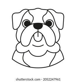 Isolated avatar of a bulldog dog breed Vector illustration