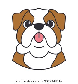 Isolated avatar of a bulldog dog breed Vector illustration