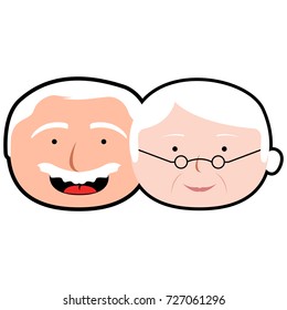 Isolated avatar of a couple of grandparents, Vector illustration
