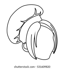 Isolated avatar female chef head design