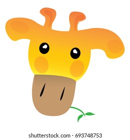 Isolated avatar of giraffe on a white background, vector illustration