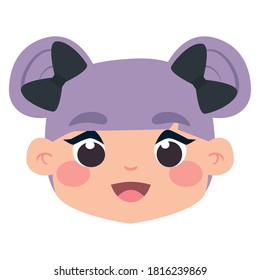 Isolated avatar of a girl cartoon - VEctor