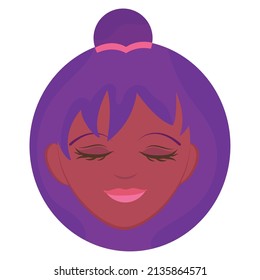 Vatar aislado de una feliz joven afroamericana Vector