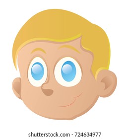 Isolated avatar of a happy boy with blue eyes on a white background, vector illustration
