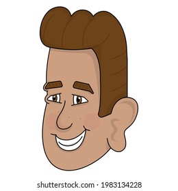 Aislado avatar de un hombre feliz