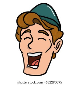 Isolated avatar of a happy man on a white background, vector illustration