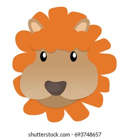 Isolated avatar of lion on a white background, vector illustration