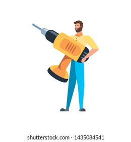 Isolated avatar man and drill design