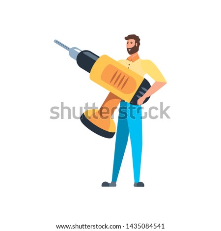 Isolated avatar man and drill design