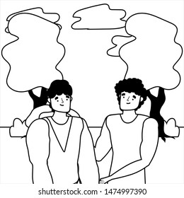 Isolated avatar men vector design