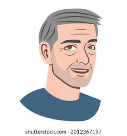 Isolated avatar of an old man Vector illustration