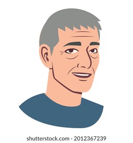 Isolated avatar of an old man Vector illustration