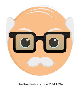 Isolated avatar of a old manon a white background, , vector illustration