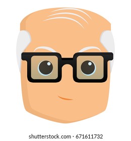 Isolated avatar of a old manon a white background, , vector illustration