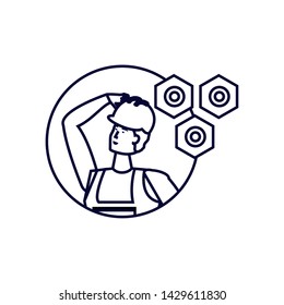 Isolated avatar of professional worker design