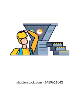 Isolated avatar of professional worker design