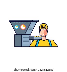 Isolated avatar of professional worker design