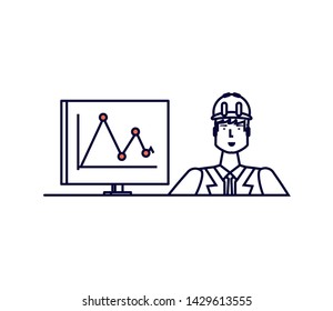 Isolated avatar of professional worker design