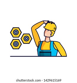 Isolated avatar of professional worker design