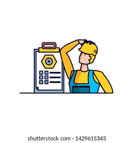 Isolated avatar of professional worker design