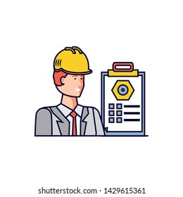 Isolated avatar of professional worker design