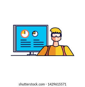 Isolated avatar of professional worker design