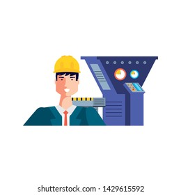 Isolated avatar of professional worker design