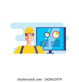 Isolated avatar of professional worker design
