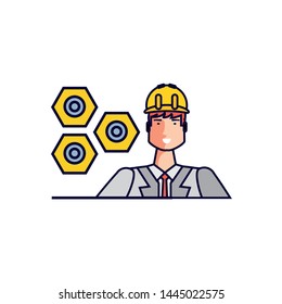 Isolated avatar of professional worker design