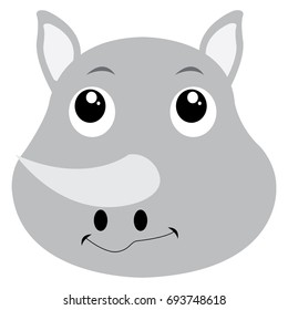 Isolated avatar of rhino on a white background, vector illustration